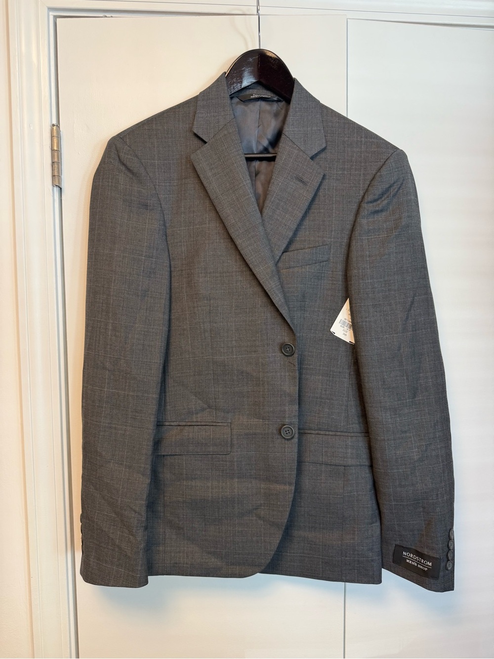 Nordstrom Gray Windowpane Two-Button Men's Blazer